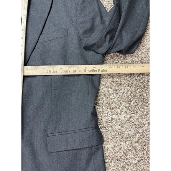 Perry Ellis Mens Single Breasted Blazer Gray Flap Pockets Classic Fit 40R New - Picture 5 of 10